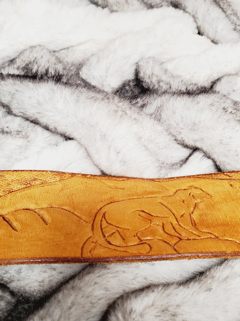 Vintage hand-tooled leather belt features a distinctive Viking Valknut symbo